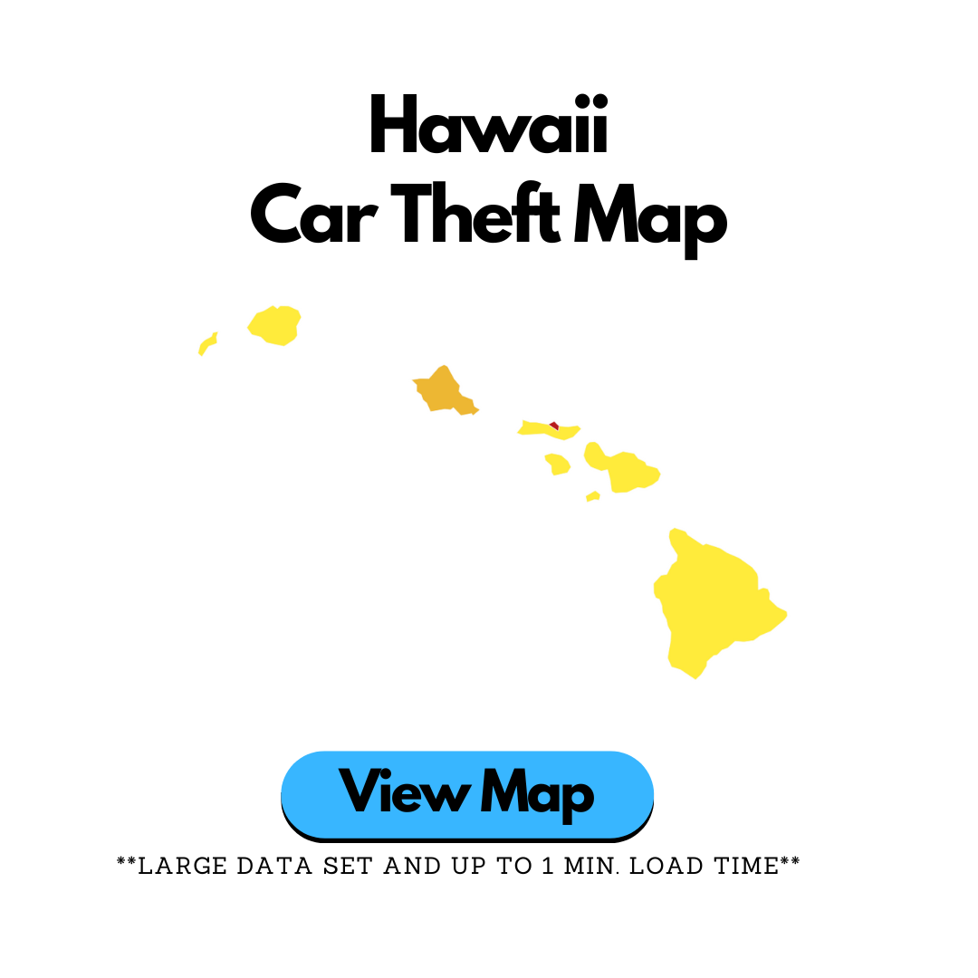 Hawaii Car Theft Rate Heat Map By County