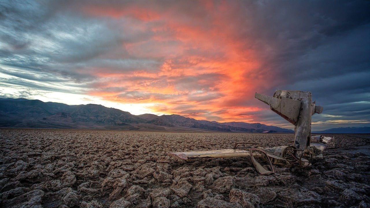 death valley, sunset, plane-4275549.jpg