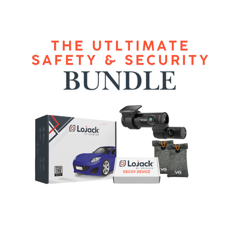 The Ultimate Car Safety & Security Solution (LoJack + LoJack Decoy + BlackVue 4K Dashcam + 2 Faraday Bags)