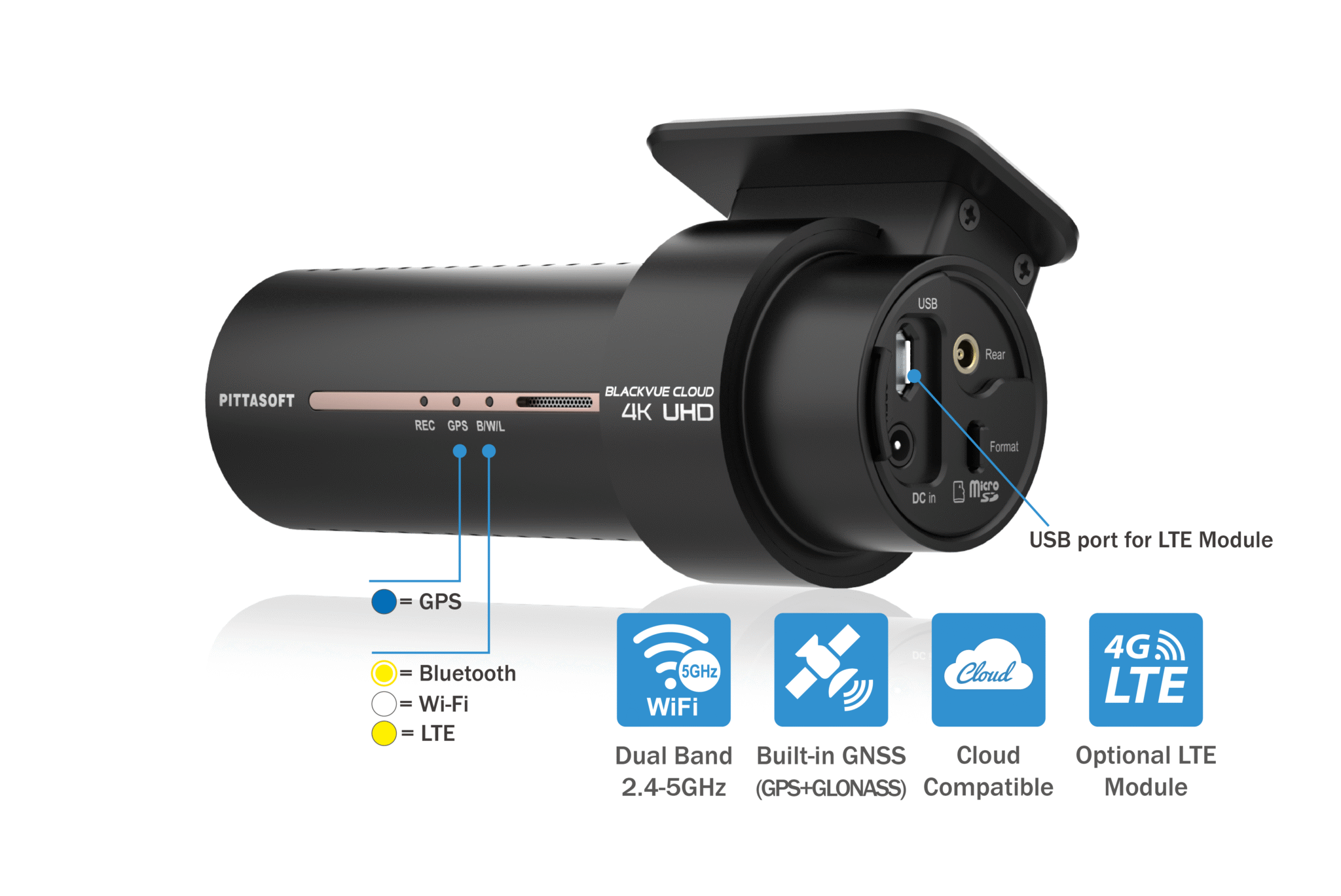 4K Premium Dashcam Front and Rear Camera - Blackvue DR970X-2CH Plus II 64GB
